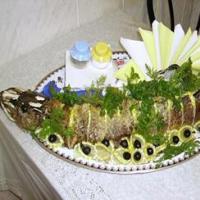 Блюда из рыбы, рыбных гастрономических продуктов (сборник рецептур) Подача рыбы заливной с гарниром